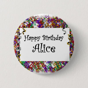 Badge Rond 5 Cm Joyeux anniversaire Alice