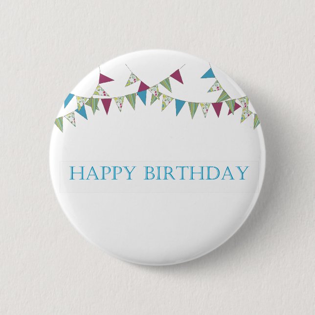 Badge Rond 5 Cm Joyeux anniversaire - bleu (Devant)