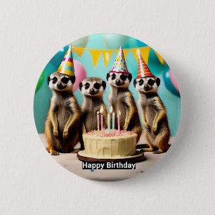 Badge Rond 5 Cm Joyeux anniversaire de Meerkat,