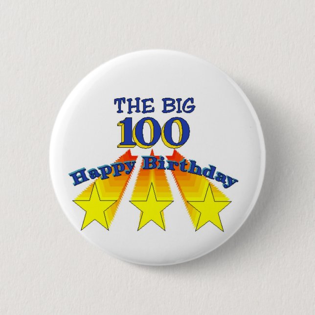 Badge Rond 5 Cm Joyeux anniversaire grands 100 (Devant)