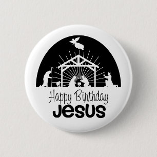 Badge Rond 5 Cm Joyeux anniversaire Jésus