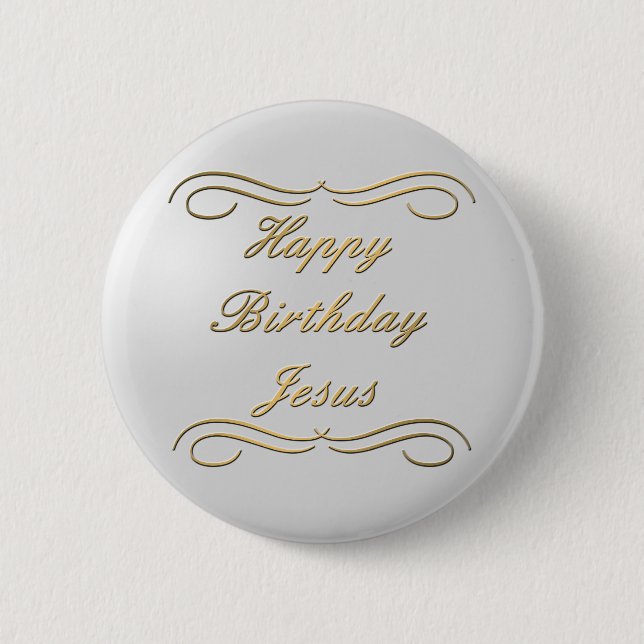 Badge Rond 5 Cm Joyeux anniversaire Jésus (Devant)