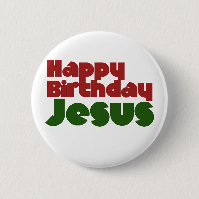 Badge Rond 5 Cm Joyeux anniversaire Jésus (Devant)