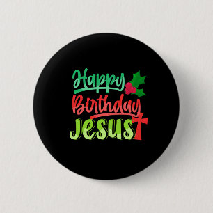 Badge Rond 5 Cm Joyeux anniversaire Jésus Noël Joyeux cadeau de No