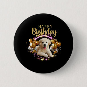 Badge Rond 5 Cm Joyeux anniversaire Labrador Retriever