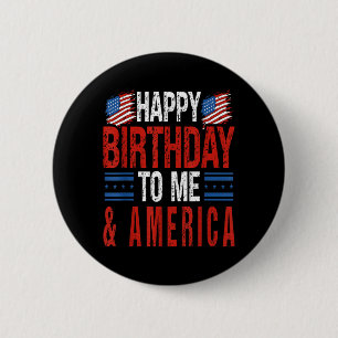 Badge Rond 5 Cm Joyeux anniversaire le 4 juillet Joyeux anniversai