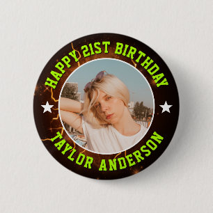 Badge Rond 5 Cm Joyeux Anniversaire Photo Personnalisée Bootleg Ré