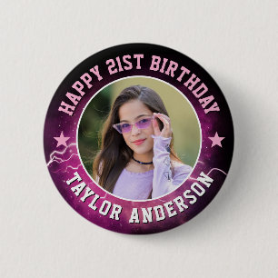 Badge Rond 5 Cm Joyeux Anniversaire Photo Personnalisée Bootleg Ré