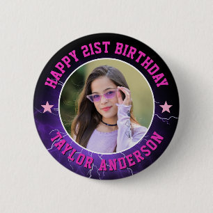 Badge Rond 5 Cm Joyeux Anniversaire Photo Personnalisée Bootleg Ré