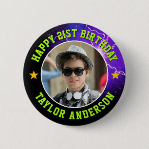 Badge Rond 5 Cm Joyeux Anniversaire Photo Personnalisée Bootleg Ré