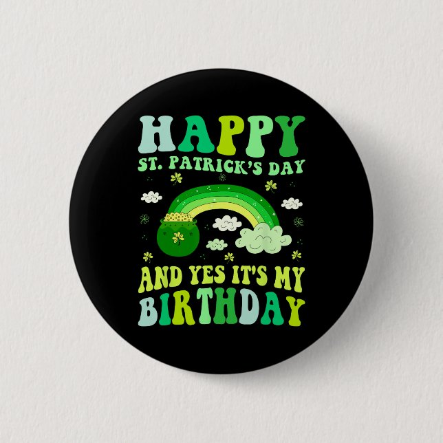 Badge Rond 5 Cm Joyeux anniversaire Saint-Patrick femmes  (Devant)