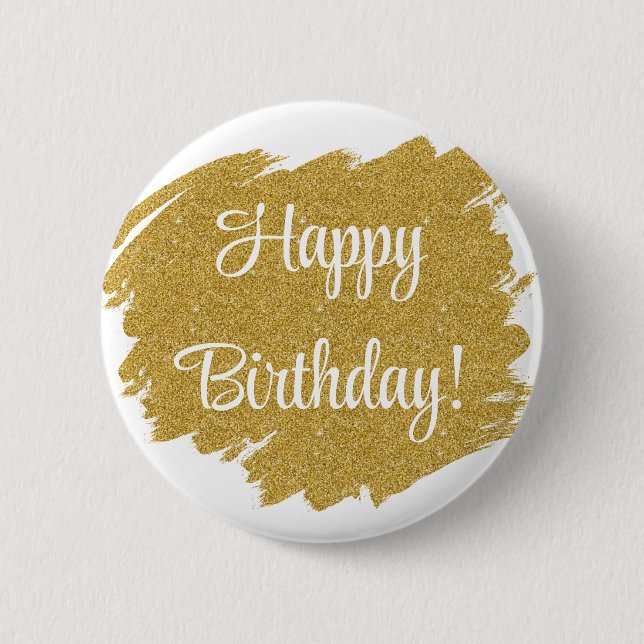 Badge Rond 5 Cm Joyeux anniversaire Simple Minimal (Devant)