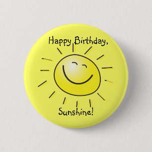 Badge Rond 5 Cm Joyeux anniversaire, soleil !
