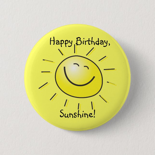 Badge Rond 5 Cm Joyeux anniversaire, soleil ! (Devant)