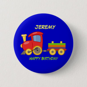 Badge Rond 5 Cm Joyeux anniversaire, Toy Train, modèle