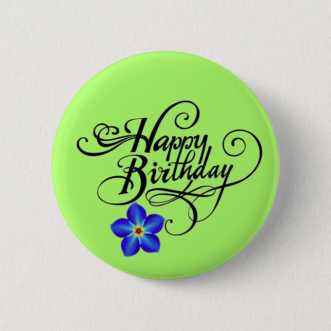 Badge Rond 5 Cm Joyeux anniversaire vert (Devant)