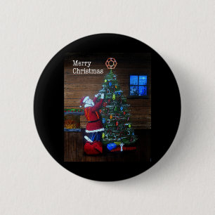 Badge Rond 5 Cm Joyeux Arboriste de Noël Arbre Chirurgien Arbre de