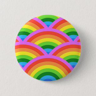 Badge Rond 5 Cm Joyeux arc-en-ciel