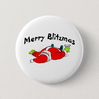 Badge Rond 5 Cm Joyeux Blitzmas Père Noël