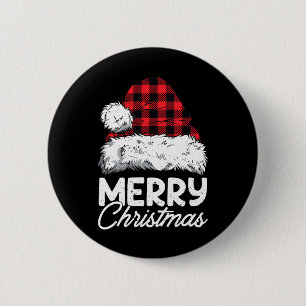 Badge Rond 5 Cm Joyeux Buffalo de Noël Plaid Rouge Noël Noël Noël