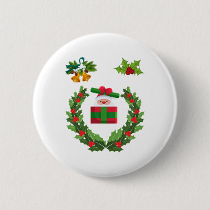 Badge Rond 5 Cm Joyeux cadeau de Noël pour la famille de Noël