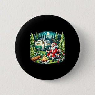 Badge Rond 5 Cm Joyeux Campmas Noël Campeur Amateur de Camping Pèr