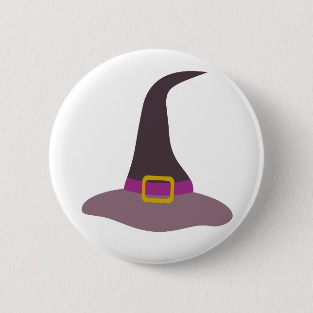 Badge Rond 5 Cm Joyeux Casquette de sorcière Halloween (Devant)