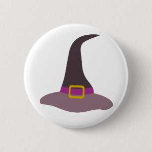 Badge Rond 5 Cm Joyeux Casquette de sorcière Halloween