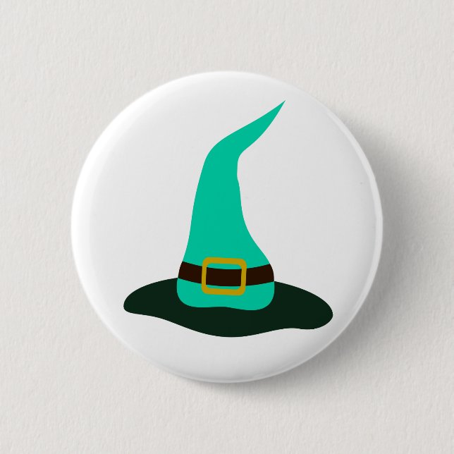Badge Rond 5 Cm Joyeux Casquette de sorcière Halloween (Devant)