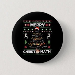Badge Rond 5 Cm Joyeux Christmath Drôle de Noël Math Arbre Étudian