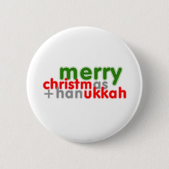 BADGE ROND 5 CM JOYEUX CHRISTMUKKAH (Devant)
