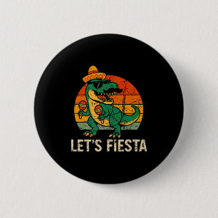 Badge Rond 5 Cm Joyeux cinco de mayo dino t-rex mexicain fiesta ga