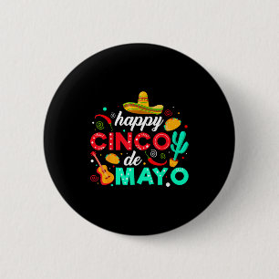 Badge Rond 5 Cm Joyeux cinco de mayo fête mexicaine tacos sombrero