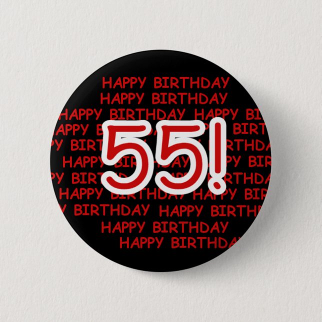 Badge Rond 5 Cm Joyeux cinquante-cinquième anniversaire (Devant)