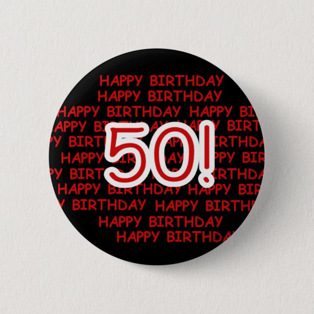 Badge Rond 5 Cm Joyeux cinquantième anniversaire (Devant)
