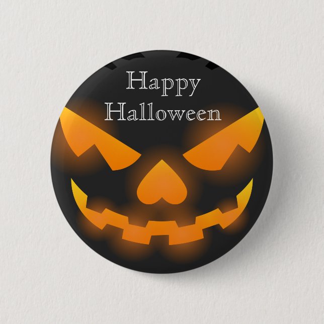 Badge Rond 5 Cm Joyeux Citrouille d'horreur d'Halloween (Devant)