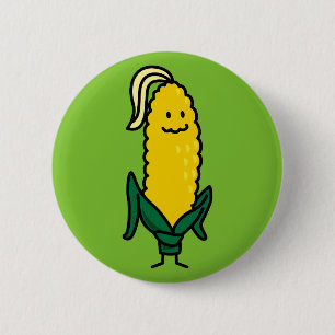 Badge Rond 5 Cm Joyeux Corn d'oreille sur le Cob