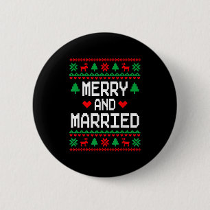 Badge Rond 5 Cm Joyeux Couples Mariés Et Correspondant À Noël Vila