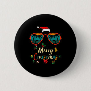 Badge Rond 5 Cm Joyeux Cruisemas 2025 Noël Santa Renne Croisière M