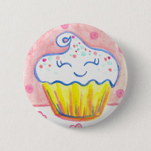 Badge Rond 5 Cm Joyeux Cupcake Valentine Button Pin