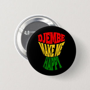 Badge Rond 5 Cm Joyeux Djembe coloré Me Rendre Joyeux Tambour Afri