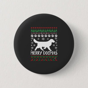 Badge Rond 5 Cm Joyeux Dogmes Chien Flocon de Neige Sweat de Noël 