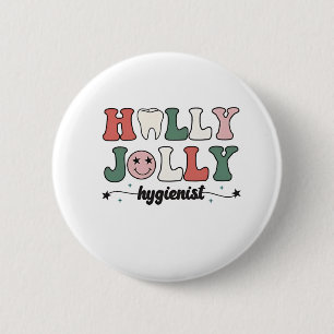 Badge Rond 5 Cm Joyeux et Hygiéniste dentaire dentiste Noël Père N