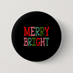 Badge Rond 5 Cm Joyeux Et Lumineux Noël Femmes Filles Enfants Tout