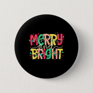 Badge Rond 5 Cm Joyeux Et Lumineux Noël Funky Pyjamas Famille Xm
