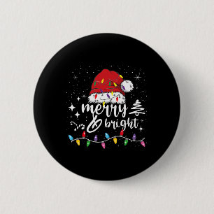 Badge Rond 5 Cm Joyeux Et Lumineux Noël Lumières Noël Pour Les Hom
