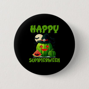 Badge Rond 5 Cm Joyeux été pastèque Jack-O-Lantern