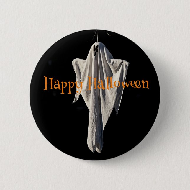 Badge Rond 5 Cm Joyeux fantôme d'Halloween (Devant)