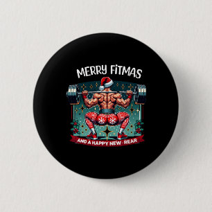 Badge Rond 5 Cm Joyeux Fitmas Et Bonne Nouvelle Année Arrière Fitn