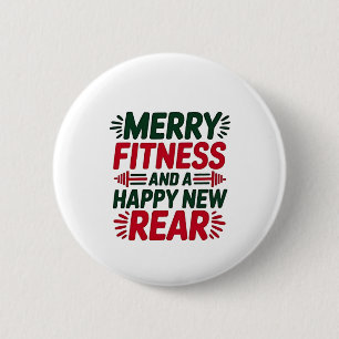 Badge Rond 5 Cm Joyeux Fitness et Joyeux Nouvel Arrière Fitness No